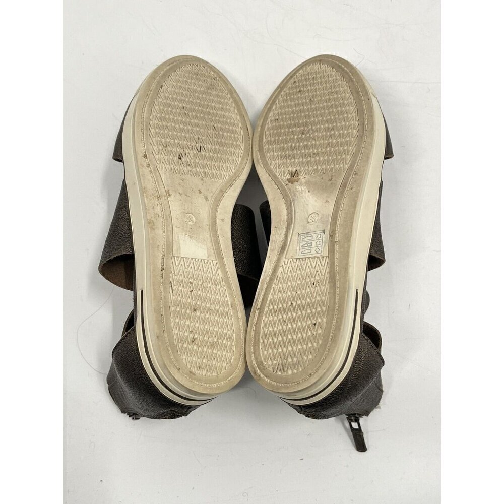 Eileen Fisher Sport Gold Brown Metallic Leather Suede Flats Sz 6.5 - Picture 9 of 9